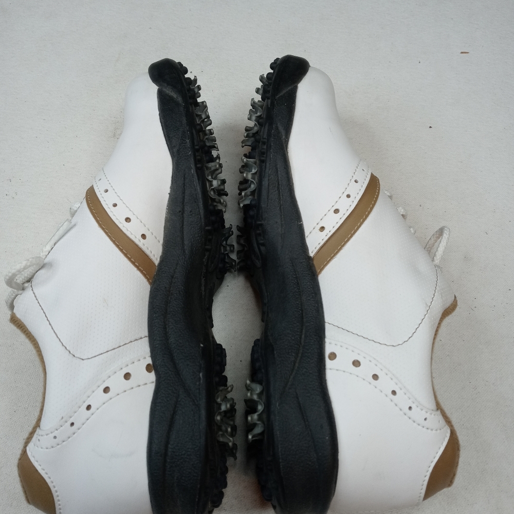 FootJoy Women's White and Brown Athletic Golf Shoes - Picture 7 of 8